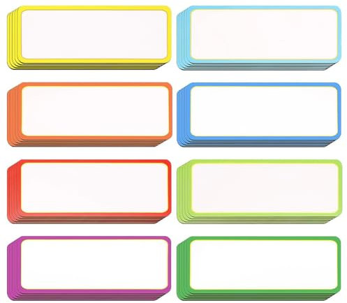 POFET 40pcs Magnetic Dry Erase Labels Reusable Name Plate Tag 8 Colors Flexible Magnetic Label Stickers for Whiteboard Locker Refrigerator Shelving Toolbox 3.2 x 1.2