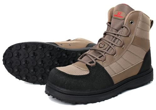 Kylebooker Uomo Pesca Caccia Guadare Stivali Leggero Antiscivolo Trampolino Scarpe, cachi, 44 EU