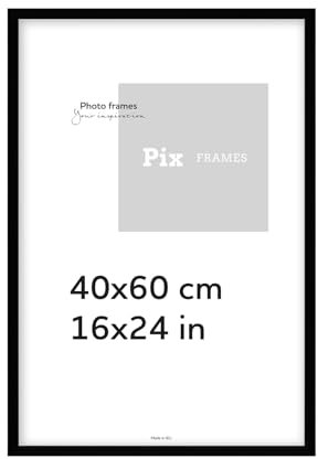 Pix FRAMES Bilderrahmen 40x60 cm - Holz Fotorahmen - Holzbilderrahmen mit Scheiben aus Plexiglas - Bilderrahmen Holz zum Aufhängen - Wooden Picture Frame - Photo Frame zum Aufstellen