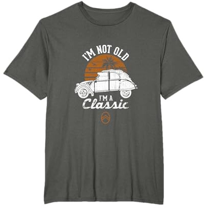 Citroën 2CV Blanc I'm Not Old Classic Sunset fête des pères T-Shirt