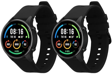 kwmobile 2X Cinturino TPU Silicone Fibbia Compatibile con Xiaomi Mi Watch Color Sport / S1 Active Cinturino - Cinturini