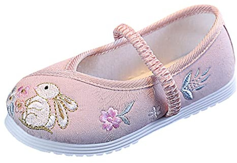 Abito elegante scarpe da principessa per bambini scarpe Mary Jane scarpe da ballo con suola morbida scarpe da ballerina scarpe da sposa principessa matrimonio ricamo stile antico Cheongsam, Colore: