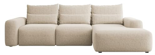 Selsey Sofa Ecksofa Eckcouch Schlafsofa Couch Mit Stauraum Schlaffunktion Pflegeleicht Mit Kissen Lendenkissen L Form Freistehend Rechts Chenille Beige Carnos