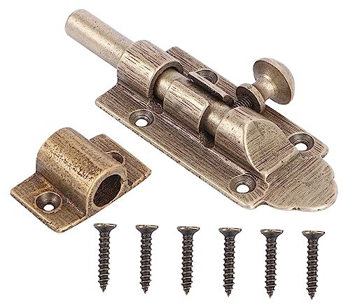 Veemoon 1set Chiavistelli Antichi Rame Per Porte e Finestre Serrature Stile Cinese Per Porte Legno Massello Facili Da Installare Resistente All Umidità e Sicure Finitura Bronzo Retro
