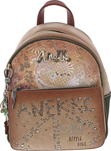 Anekke Wanderrucksack für Damen, Rucksack mit verstellbaren Griffen und Handgriff, 3 Fächer, Zubehör und Accessoires für Damen, Maße 23 x 28 x 12 cm