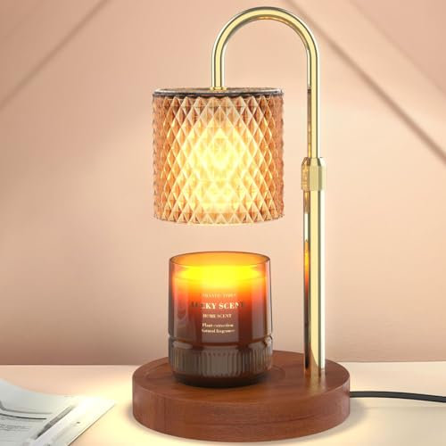 RAINBEAN Kerzenwärmer Lampe, Duftlampe mit Timer Dimmer für Jar Duftkerzen Elektrischer Kerzenwärmer Höhenverstellbar Candle Warmer Lamp Vintage Heimdekoration
