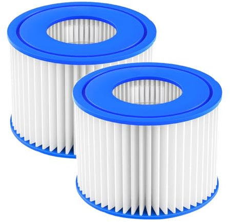 Nephelolux Hot Tub Type VI Filter, Replacement Pool Filter Cartridges Accessories for Best-way, Lay-Z-Spa, Swimming Pool, Coleman SaluSpa, Palm Springs (2 Filters)