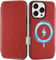 SHIELDON Wallet Case for iPhone 16 Pro Max 5G 6.9, Genuine Leather Slim Flip Case with [3 Card Slots][RFID Blocking] Magnetic Wireless Charging Cover Compatible with iPhone 16 Pro Max - Retro Red