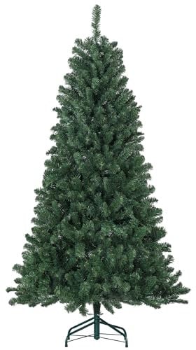 HOMCOM Árbol de Navidad 180 cm Árbol de Navidad Artificial con 760 Ramas de Alambre de Memoria y Base Plegable Árbol de Navideño para Salón Verde