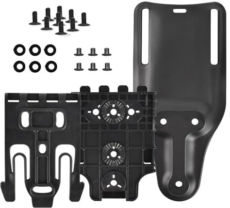 QLS Schnellverriegelungssystem-Kit inklusive Gabel und Duty-Empfängerplatte mit Mid-Ride-Verriegelung für Holster und Zubehör, Schwarz, Einheitsgröße