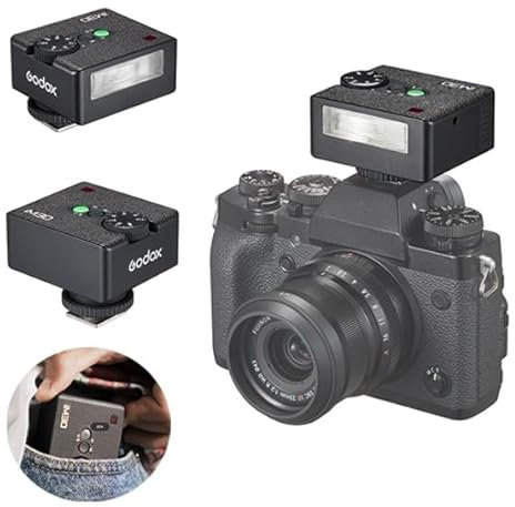 Godox iM30 Mini Flash per Fotocamera, Tempo di Riciclo?3.6s, GN?15 CCT 6500K±200K per Canon, Fuji, Sony, Nikon e altre Fotocamere SLR con Slitta a Contatto Singolo (Senza Batteria)
