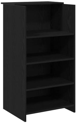 vidaXL Empfangstheke Schwarz 55x50x103,5 cm Holzwerkstoff, Empfangstresen, Salon Empfangstheke, Kassentheke, Empfangstisch, Büro Empfangstheke