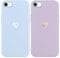 Yoedge 2 Pack Purple Blue Heart Phone Case for iPhone 8/SE 2022/7/SE 2020 4.7, Ultrathin Soft TPU Silicone with Love Aesthetics Pattern, Shockproof Bumper Protector Matte Cover for Girls Women