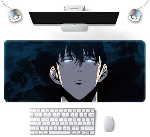 Wuyouni Solo Leveling Gaming-Mauspad, verlängertes XXL-Mauspad, glatte Oberfläche mit genähten Kanten, rutschfeste Gummiunterseite, Büro, Computer, Laptop, Tastatur-Mauspad