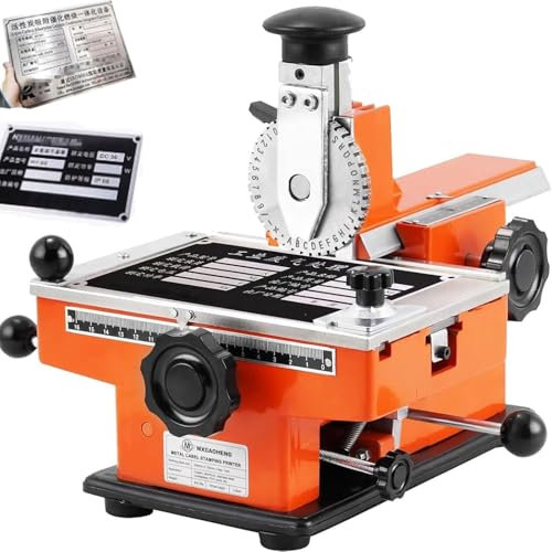 Manual Embosser Stamping Machine Metal Nameplate Printer Line Font Sheet Embosser for Engraving Aluminum Copper Plastic Labels,3mm