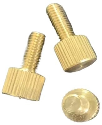 Fitaulip 5/10 Stück Messing-Rändelschrauben M2 M2.5 M3 M4 M5 M6 Messing-Schrauben mit kleinem Kopf und Handfestziehen(6mm,M4 10PCS)