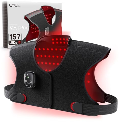 Rotlichttherapie-Nacken- und Schulterwickel, 660 nm und 850 nm | Kabellos, zur Linderung von Nacken- und Schulterschmerzen, 150 LEDs, 5 Lichtintensitäten, 4 Pulsmodi, tragbares Design