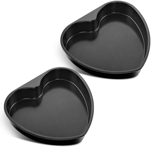 Joyfair 2 Stück Antihaft Backform Herz Herzbackform Set - 22 x 20 x 5 cm | Lebensmittelechter, Edelstahlkern, Ungiftig & Gesund, Hitzebeständig & Gleichmäßiges Backen, Leicht zu Reinigen