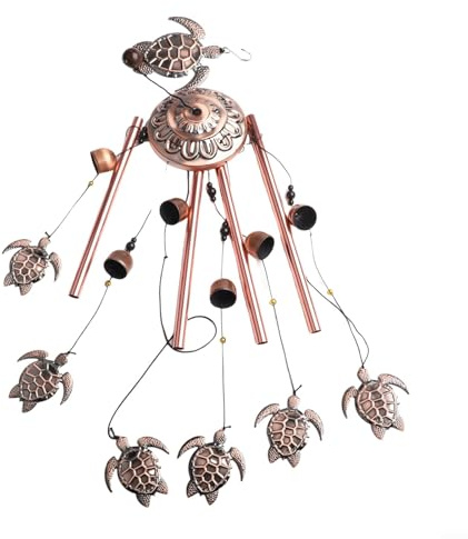 Windspiel Schildkröte mit bezauberndem Klang für Garten und Innenhof Deko stabiles Metall wetterbeständig