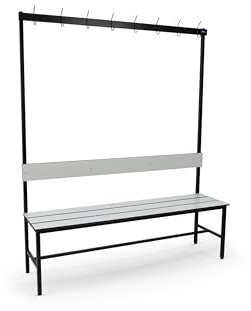 Pack 2 Banco Vestuario Fenólico 1500x370x1800mm con Perchero Riva