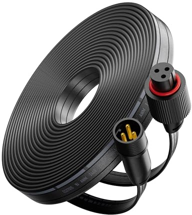 10FT Extension Cable for Govee Permanent Outdoor Lights Series, Black | IP68 Waterproof 3-Pin Extension Cable Compatible with Govee H705A-F, H706A-C, H805A-C, H703A-B, H7067-69, Dots String Lights