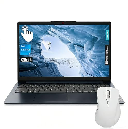 Lenovo IdeaPad 1 Touchscreen Laptop, 15.6 FHD(1920 * 1080), Intel Core i5-1335U, 16GB RAM, 1TB SSD, HDMI, SD Card Reader, Webcam, Wi-Fi 6, Win 11 Home, Abyss Blue, Bundle with ML101 Wireless Mouse
