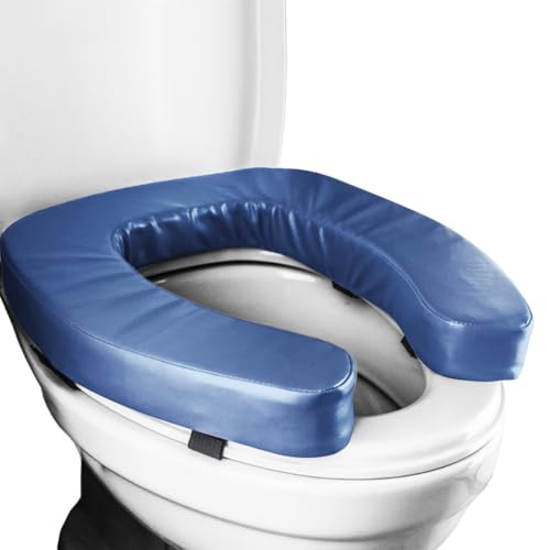 Toilet Seat Raiser, Raised Toilet Seat Cushion, Ergonomic, Waterproof, Portable, Padded Seat, Toilet Lift for Seniors, People with Disabilities, Pregnant Women, Home, Travel