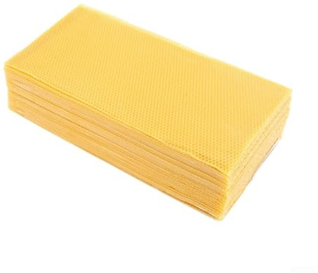 Pure Beeswax Sheets for Candle Making, Bee Hive Frame Foundation, 30 Pack 415x195mm Natural Honeycombs Base for DIY Crafts, Sustainable Unwrapped Wax