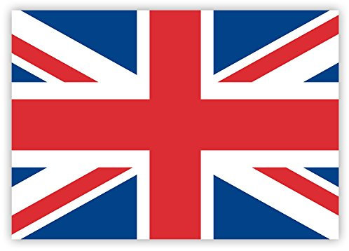 HouseholdBasics 10 x Aufkleber Union Jack/UK-Fahne/Großbritannien-Flagge, 7,4 x 5,2 cm, für innen und außen, Rot, Blau, Weiß