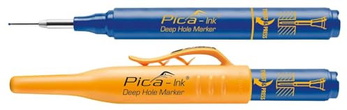 PICA 150/41/SB - Marcador permanente de tinta para agujeros profundos Ink (Azul) en blister, Blau