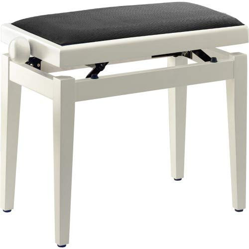 STAGG PB05 WHP VBK Klavierbank Weiß hochglanz + Velour schwarz
