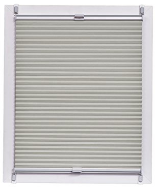 Sunlines Wabenplissee Made in Germany, Tageslicht, Klemmfix Silbergraue Schiene, 75 x 150, Stoff, Grau, 75 x 2.3 x 150 cm