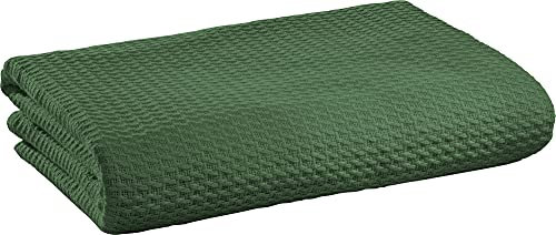 Erwin Müller Sommerdecke, Baumwolldecke dunkelgrün Größe 220x240 cm - luftig-leicht, weiche Qualität, sehr angenehm - 100% Baumwolle