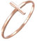 Elli PREMIUM Ring Damen Kreuz Motiv Modern aus 750 Roségold