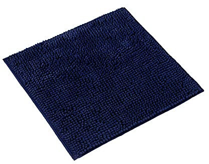 PANA® Chenille Badematte (45x45cm) • WC-Vorleger, Duschmatte, Badvorleger • Mikrofaser Badematte • rutschfest & Waschbar • Badteppich • WC-Vorleger ohne Ausschnitt • Farbe: Blau
