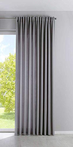 Vorhang Blickdicht »Palermo« HxB 250x300 cm Grau Gardine Extra Breit Matt Lichtdurchlässig Verdeckte Schlaufen Raffhalter Gardinenband, 100002651