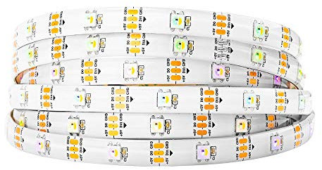 BTF-LIGHTING RGBW SK6812 (ähnlich WS2812B) RGB+Warmweiß 5m 30LEDs/pixel/m Individuell adressierbar Flexibel 4 farbe in 1 LED Traumfarbe LED Streifen Wasserdicht IP65 DC5V