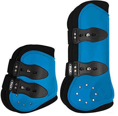 York Gamaschen 4er Set Anatomic Crystal Strass Hartschalengamaschen alle Grössen blau (Pony)