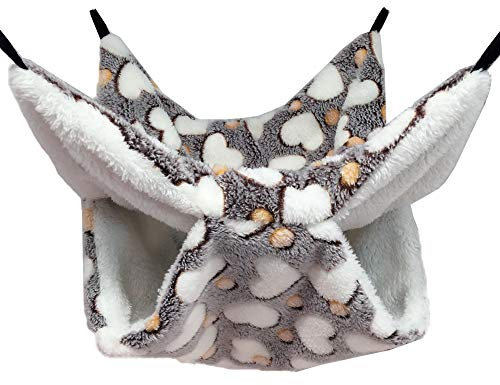 LXTaoler Hamac pour Cage de Petit Animal de Compagnie, Literie Chaude pour Cochon d'Inde, Chinchilla, Hamaster et Autres Petits Animaux, 34 x 34 cm (Marron)