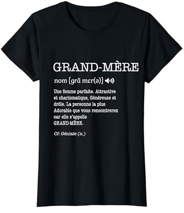 Grand-Mère Définition de Nom Drôle de Personnalisé T-Shirt