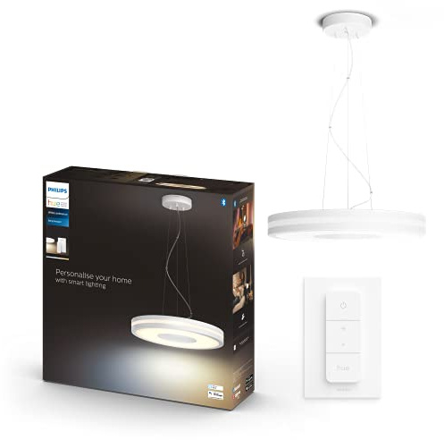 Philips Hue White Ambiance Being Pendelleuchte weiß 2750lm inkl. Dimmschalter, dimmbar, alle Weißschattierungen, steuerbar via App, kompatibel mit Amazon Alexa (Echo, Echo Dot)