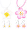 2 Sets Hawaii Thema Schmuck Lehm Plumeria Anhänger Halskette und Ohrringe Schmücken