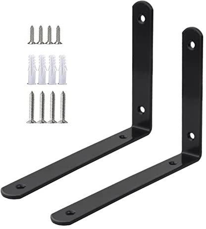 2x Staffe Per Mensole Nere,supportis Ad Angolo Retto,carico Massimo 100kg,reggimensola a Parete Pesanti,staffe Per Piastre Per Ponteggi,supporto Per Mensole Fisse Metallo,Black-10x7cm/3.9*2.8in