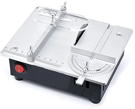boncen Mini Table Saw Woodworking Electric Small Bench Saw Handmade DIY Hobby Model Crafts Cutting Tool 775 Motor 96W 63mm HSS Blade
