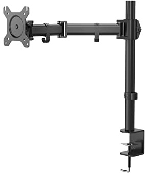 NOX XTREME PRODUCTS - Lite singular Stand- 13″/27-Monitorständer, Kabelmanagement, Gelenkarme, VESA 75/100-kompatibel, Tischklemme, 3D-Anpassung, Schwarz