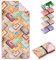 Fit-Flip Strandtuch XXL - Mikrofaser Badetuch - Strandtücher leicht und schnelltrocknend - 100% recyceltes Mikrofaser Handtuch - Strandhandtuch zum Baden (Fancy Squares 160x90cm)