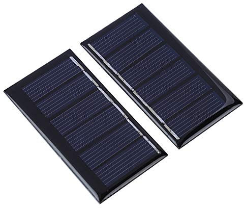 2 Mini Paneles Solares de 3 V y 80 MA, Módulo de Batería Solar Pequeño Portátil, Placa Solar de Bricolaje, 67,5 X 34,5 Mm, para Todo Tipo de Aparatos Eléctricos de Baja potencia.