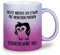 glitzertassen.de® | Heute möchte ich etwas mit Menschen machen | Tasse mit Glitzer | Geschenkidee | Pinguin | Silberviolett