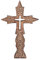 Ajuny Dekoratives handgefertigtes Wandkreuz aus Holz mit braunem Blumenblatt-Design, christliches Wandkreuz aus Holz, katholisch für Zuhause, Büro, Kirche, Dekoration, religiöse Geschenke, 30 x 20 cm