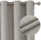 Joydeco 100% Rideau Occultant Thermique Isolant Anti Froid et Chaleur 132x137cm - Lot de 2, Rideaux Opaques Effet Lin à Oeillets Anti UV Anti Bruit, Decoration Chambre Maison Salon - Gris Blanc